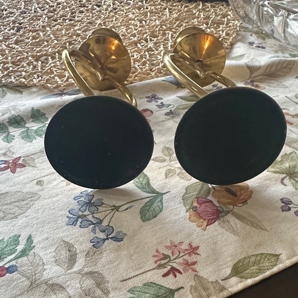 Brass Heart Candlestick Pair - Classic Gold Finish - Picture 5 of 6